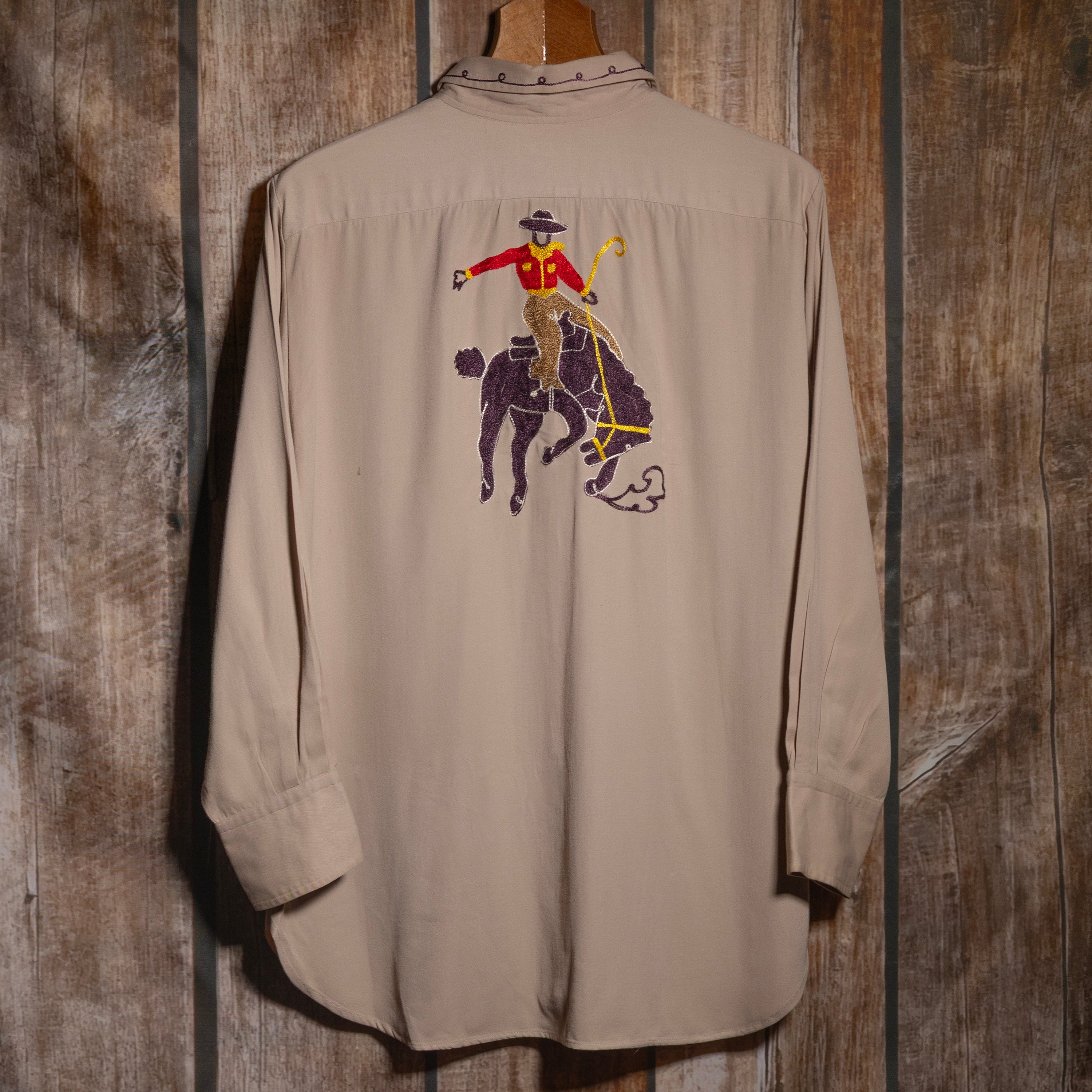 1950s Vintage Tem Tex Western Wear Embroidered Cowboy Shirt