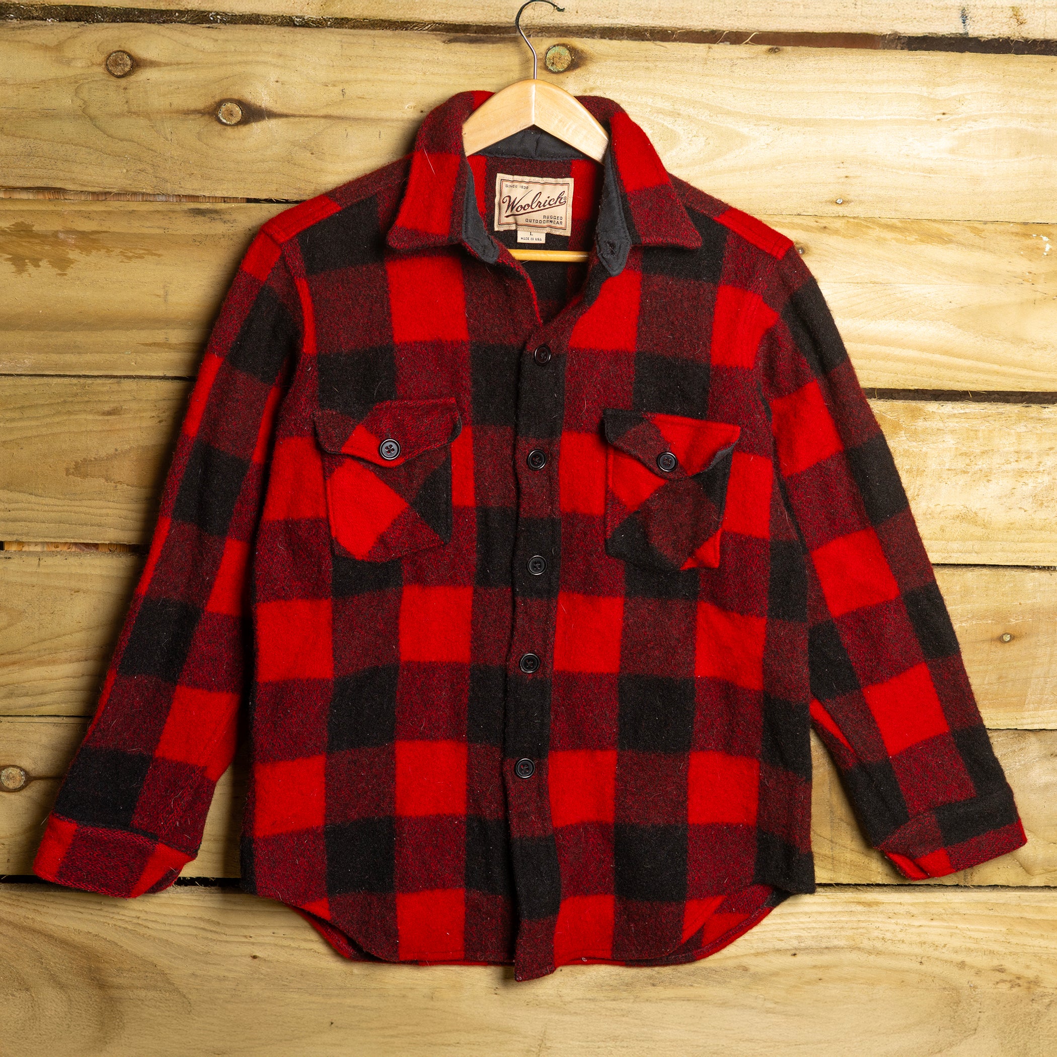 Vintage Woolrich Red & Black Flannel Shacket — M/L