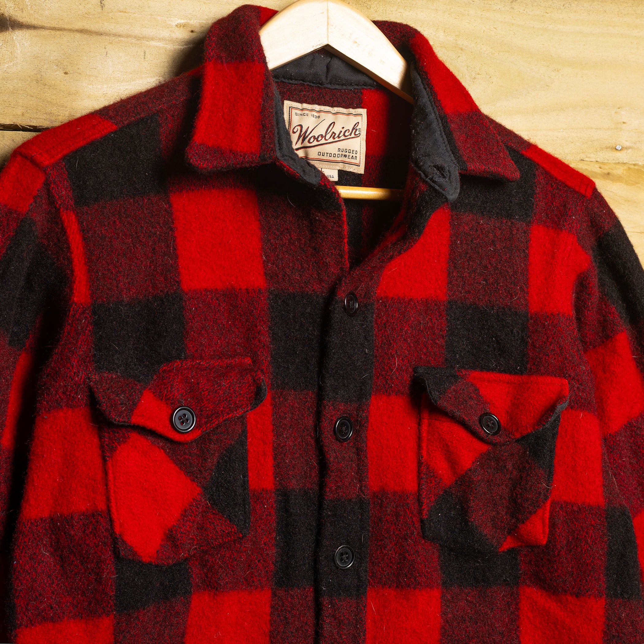 Vintage Woolrich Red & Black Flannel Shacket — M/L