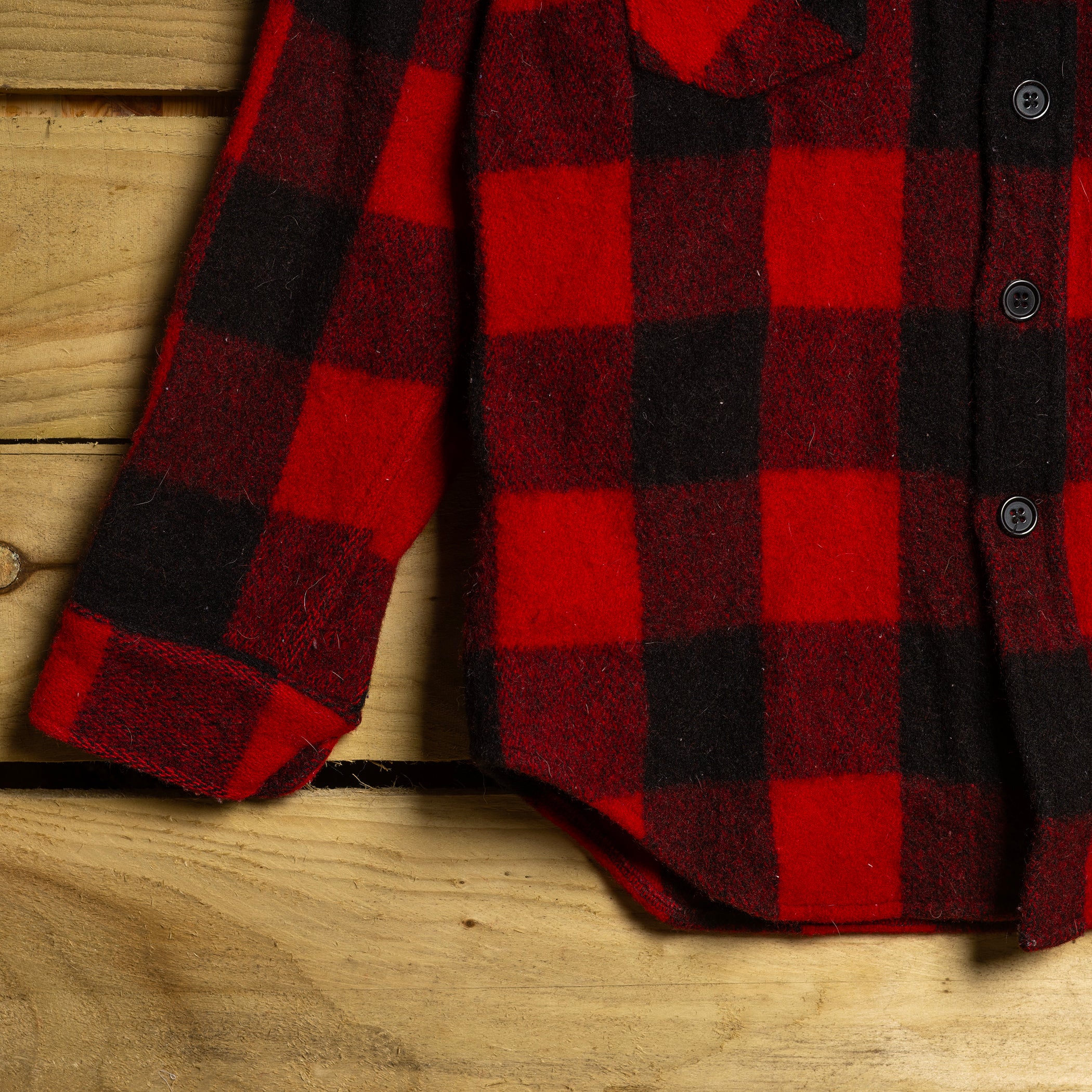 Vintage Woolrich Red & Black Flannel Shacket — M/L