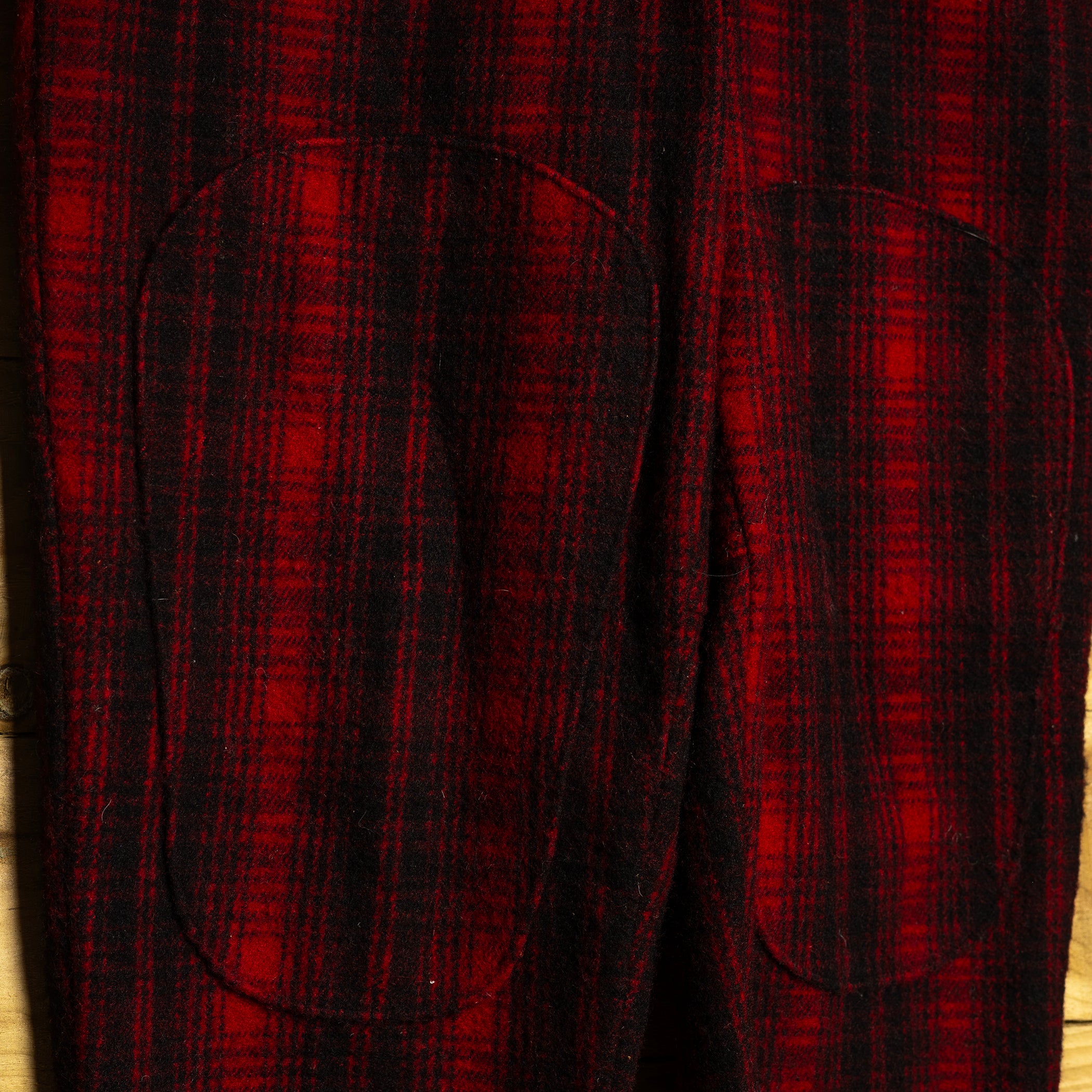 Vintage Woolrich Mackinaw Red & Black Heavyweight Wool Hunting Trousers - Reinforced Knees - W34 L34