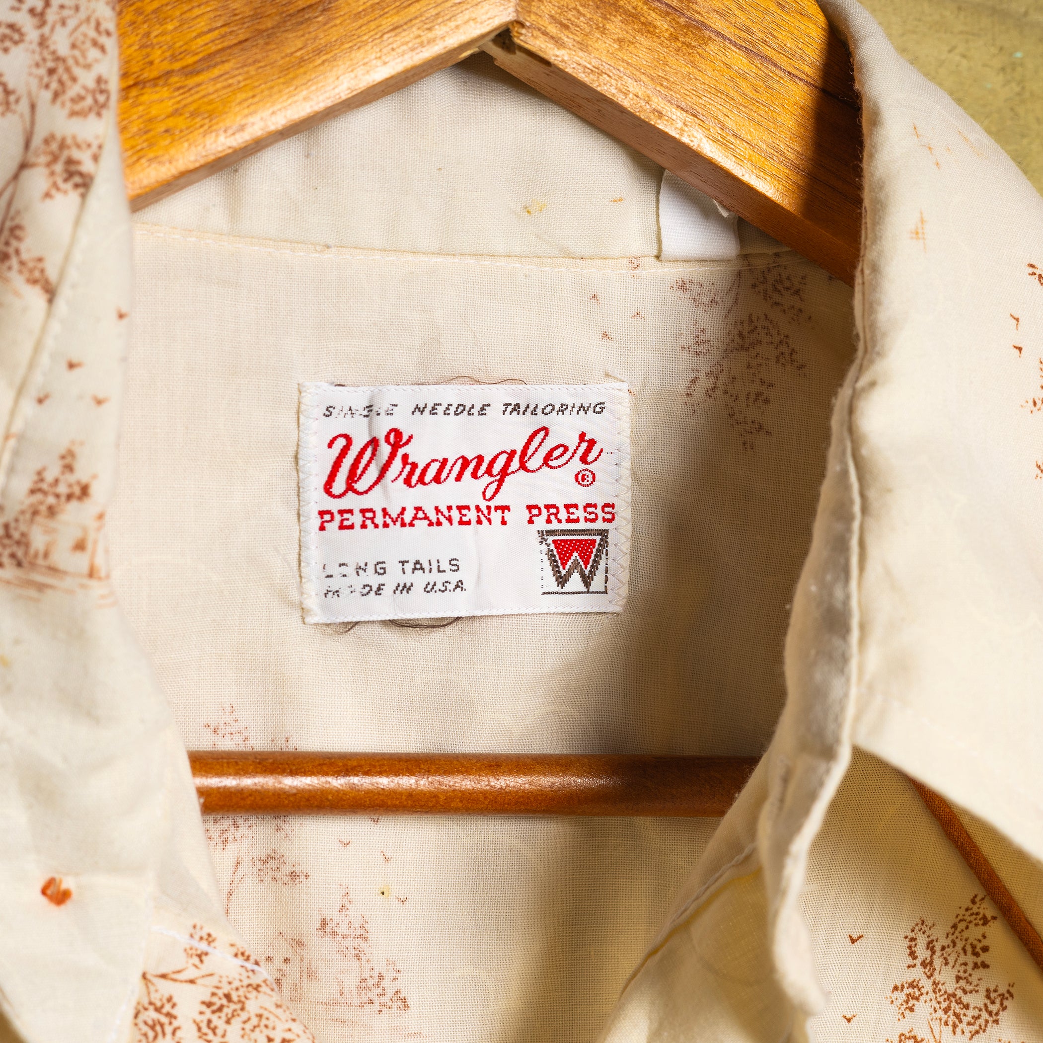 Wrangler Vintage Cream Pearl Snap Western Shirt – Long Tail | M-L