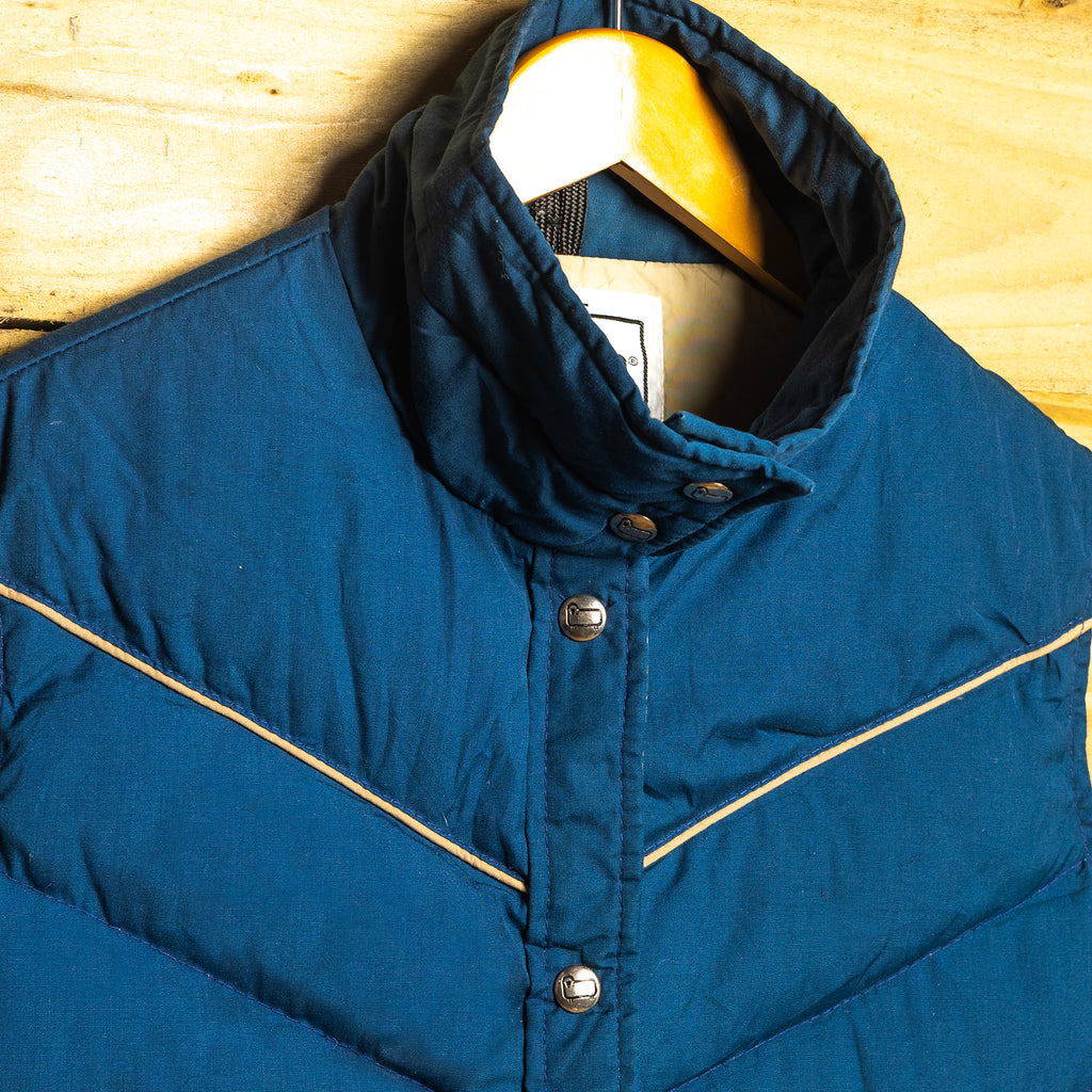 Woolrich Women's Blue Puffer Gilet Bodywarmer – Snap Front, Size 8