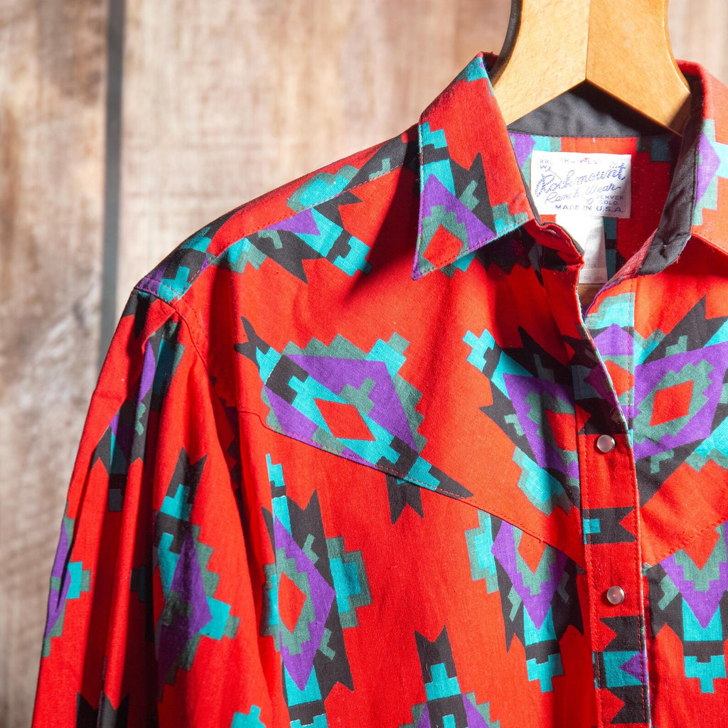 Rockmount Ranch Wear Western/ Aztec Shirt Size M (12)