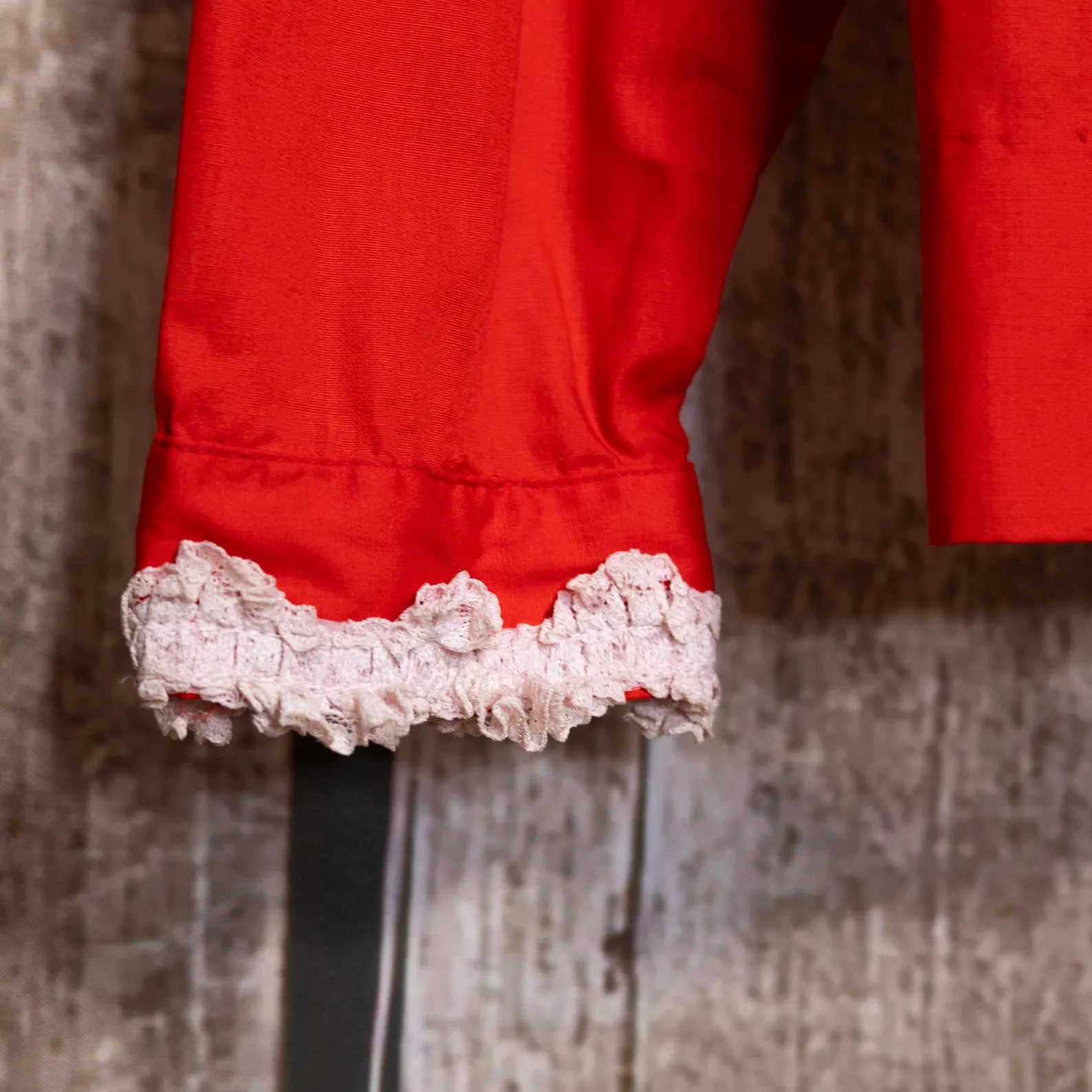 Vintage 1970s H Bar C Red Cowgirl Blouse with White Detail M / 10