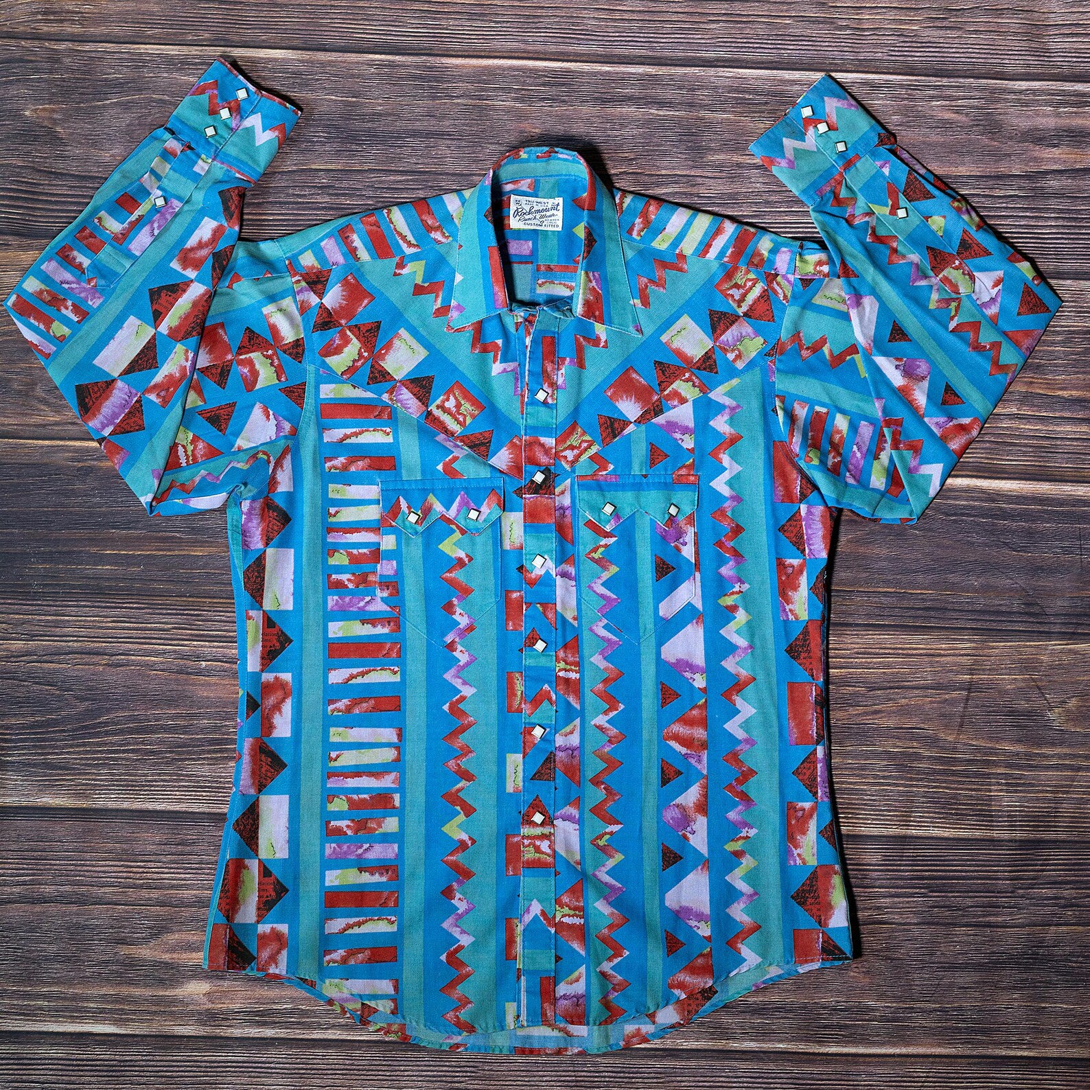 Rockmount Ranchwear Patterned Cowboy Shirt L