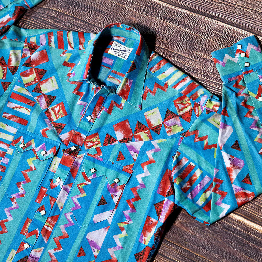 Rockmount Ranchwear Patterned Cowboy Shirt L