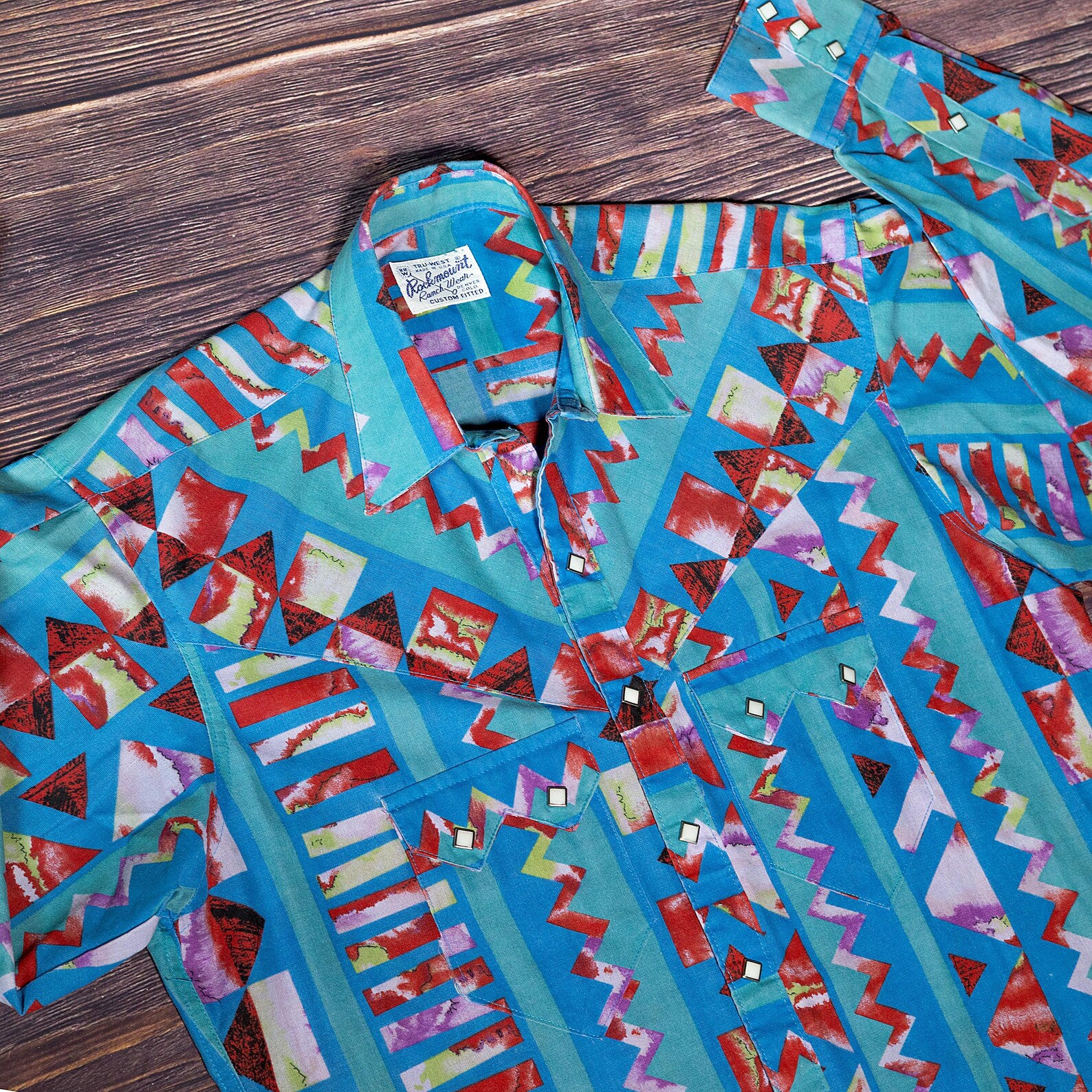 Rockmount Ranchwear Patterned Cowboy Shirt L