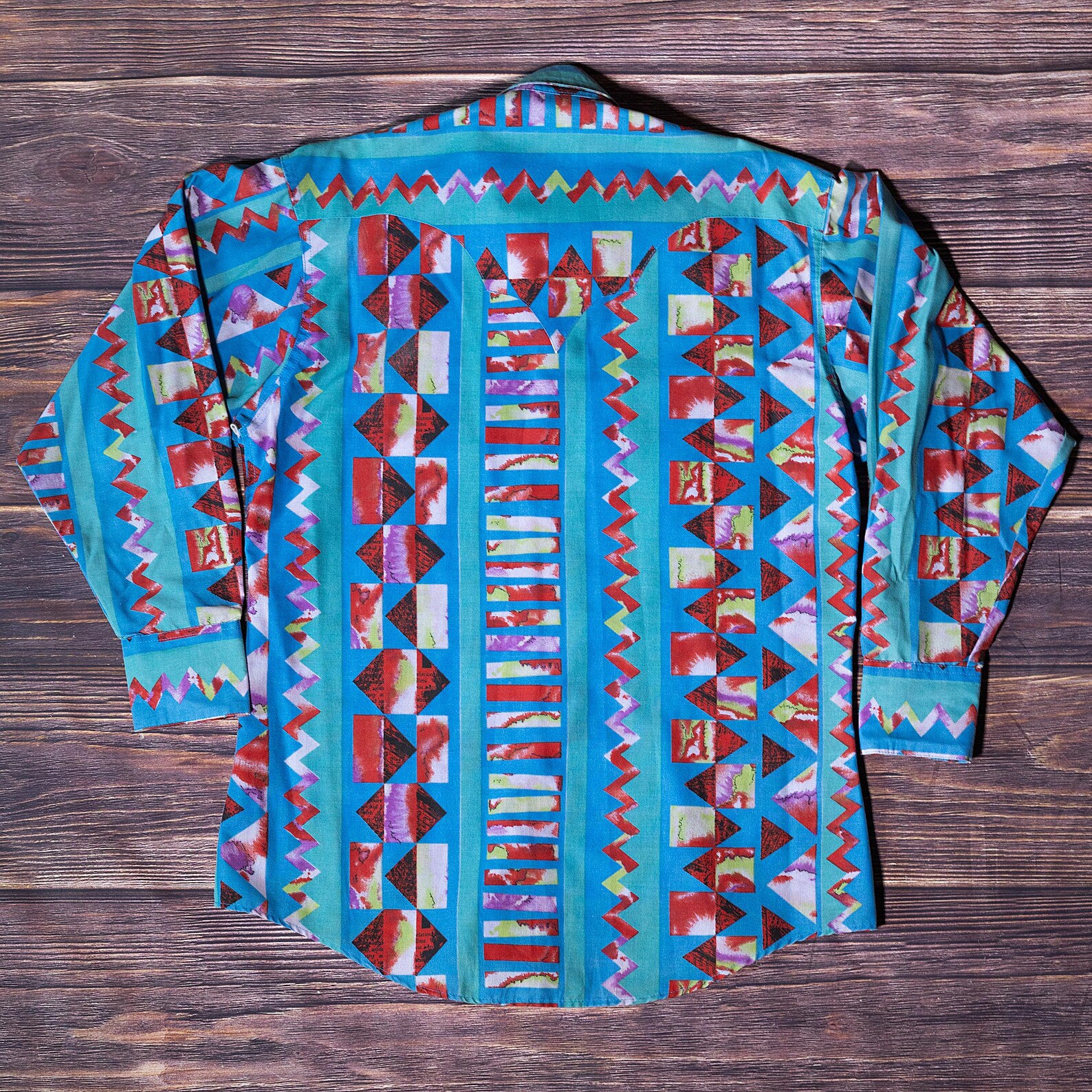 Rockmount Ranchwear Patterned Cowboy Shirt L