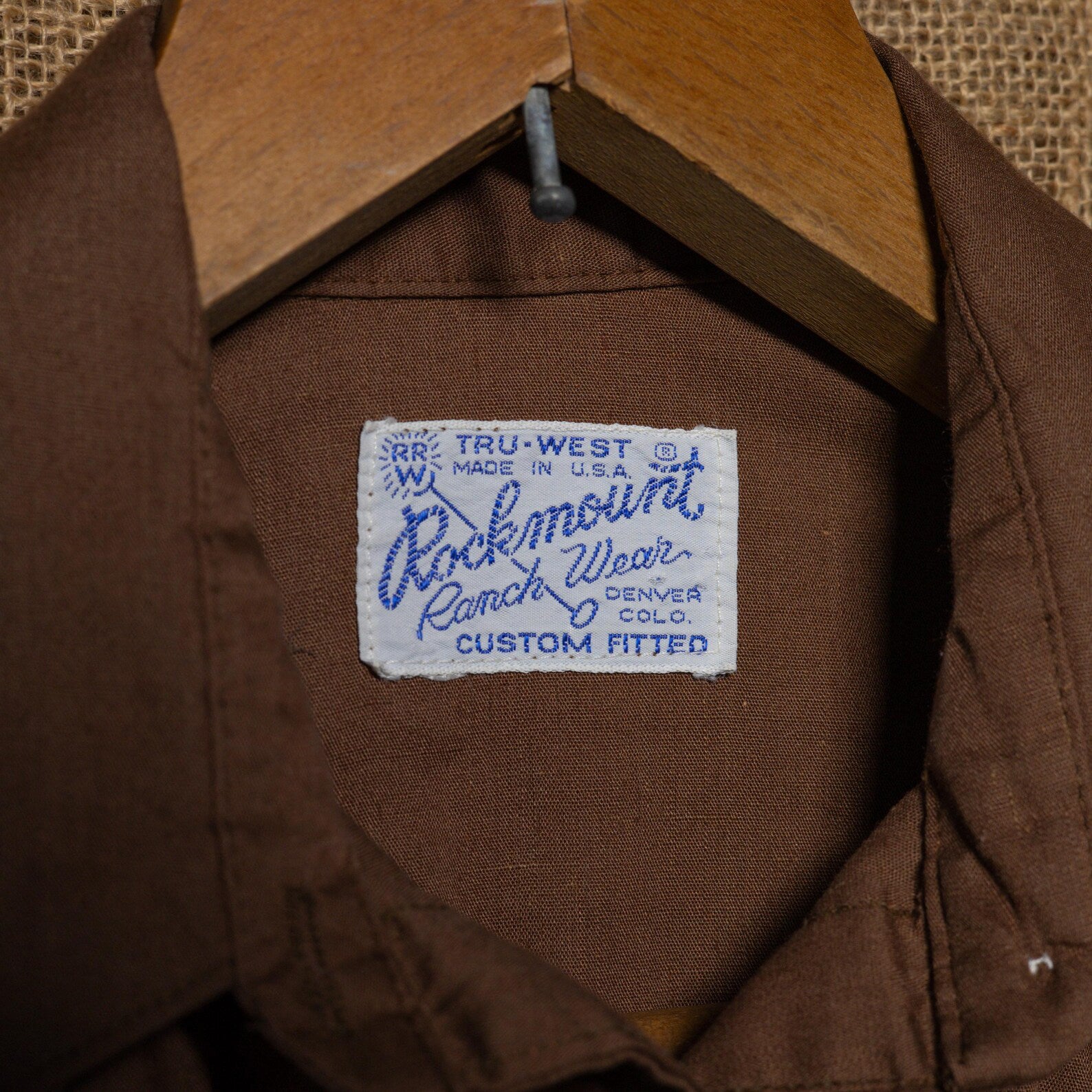 1970s Vintage Rockmount Ranchwear Brown Western Shirt With Bull Detail
