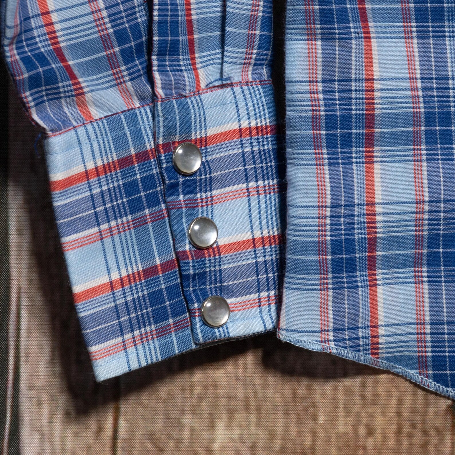 Vintage H Bar C Ranchwear Checked Cotton Blue Shirt M / 10