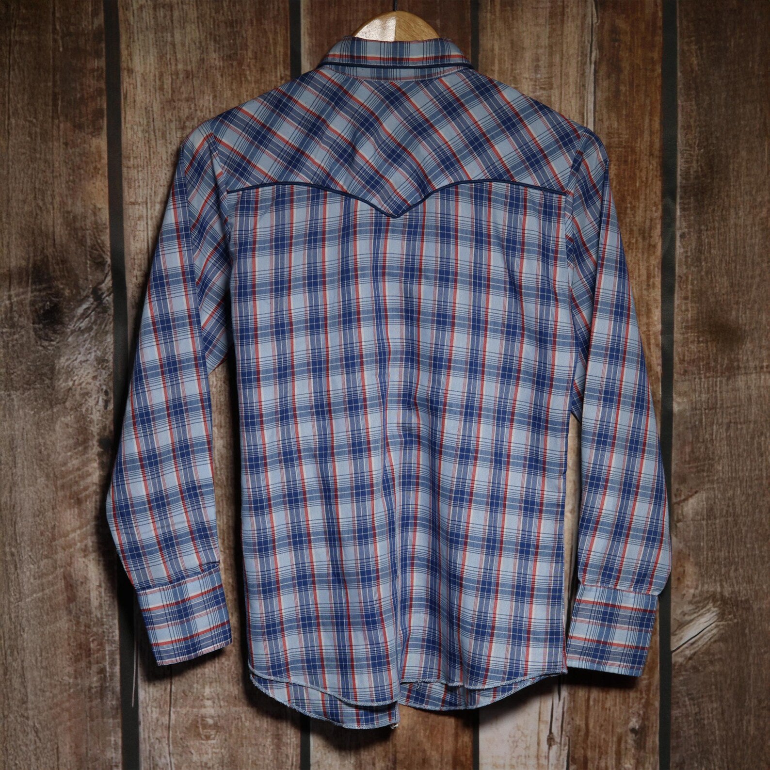 Vintage H Bar C Ranchwear Checked Cotton Blue Shirt M / 10