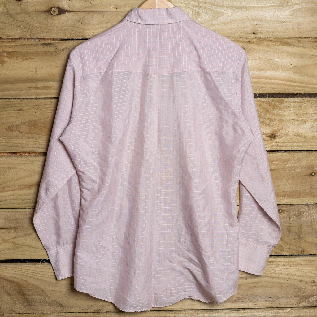 Vintage Dee Cee Pink & White Pearl Snap Western Shirt – Size L