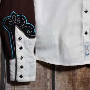 Thick Embroidered Western Shirt S